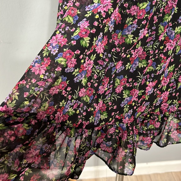 Zara Chiffon Floral Ruffle Strap Layered Skirt size XS - Picture 7 of 11